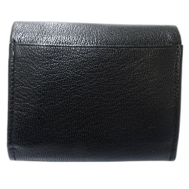 【中古】genten ゲンテン 二つ折り財布 40681 ゴートベーシック コンパクトフラップウォレット レザー ブラック レディース /182020