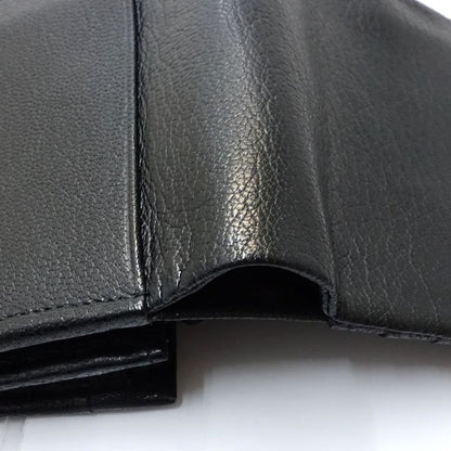 【中古】genten ゲンテン 二つ折り財布 40681 ゴートベーシック コンパクトフラップウォレット レザー ブラック レディース /182020