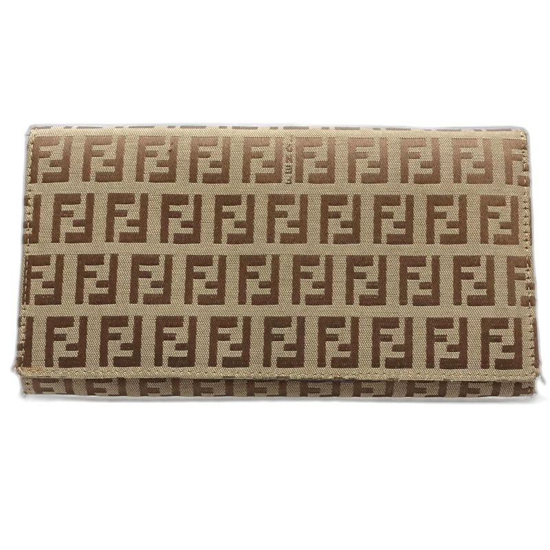 【中古】FENDI フェンディ 長財布 8 ズッカ ロングフラップウォレット キャンバス ブラウン レディース /182021