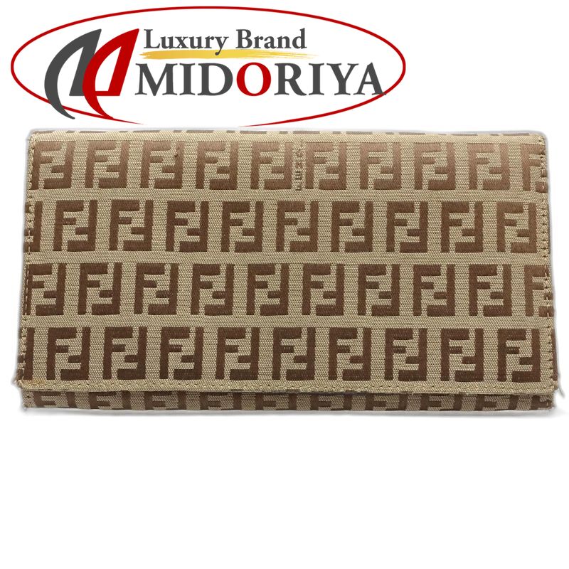 【中古】FENDI フェンディ 長財布 8 ズッカ ロングフラップウォレット キャンバス ブラウン レディース /182021
