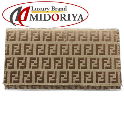 【中古】FENDI フェンディ 長財布 8 ズッカ ロングフラップウォレット キャンバス ブラウン レディース /182021