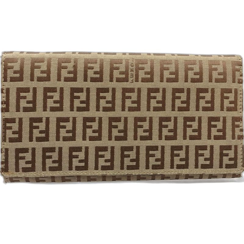 【中古】FENDI フェンディ 長財布 8 ズッカ ロングフラップウォレット キャンバス ブラウン レディース /182021