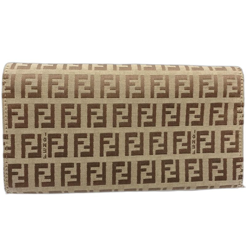 【中古】FENDI フェンディ 長財布 8 ズッカ ロングフラップウォレット キャンバス ブラウン レディース /182021