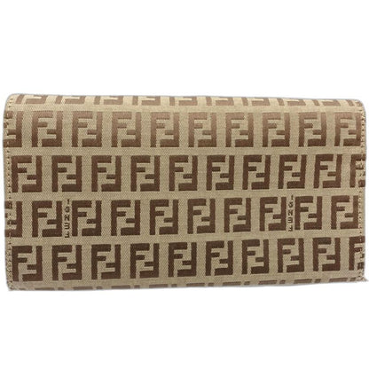 【中古】FENDI フェンディ 長財布 8 ズッカ ロングフラップウォレット キャンバス ブラウン レディース /182021