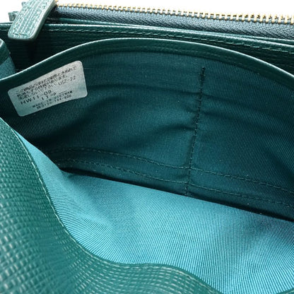 【中古】agnes b. アニエスベー 長財布 ロングフラップウォレット レザー グリーン レディース /182023