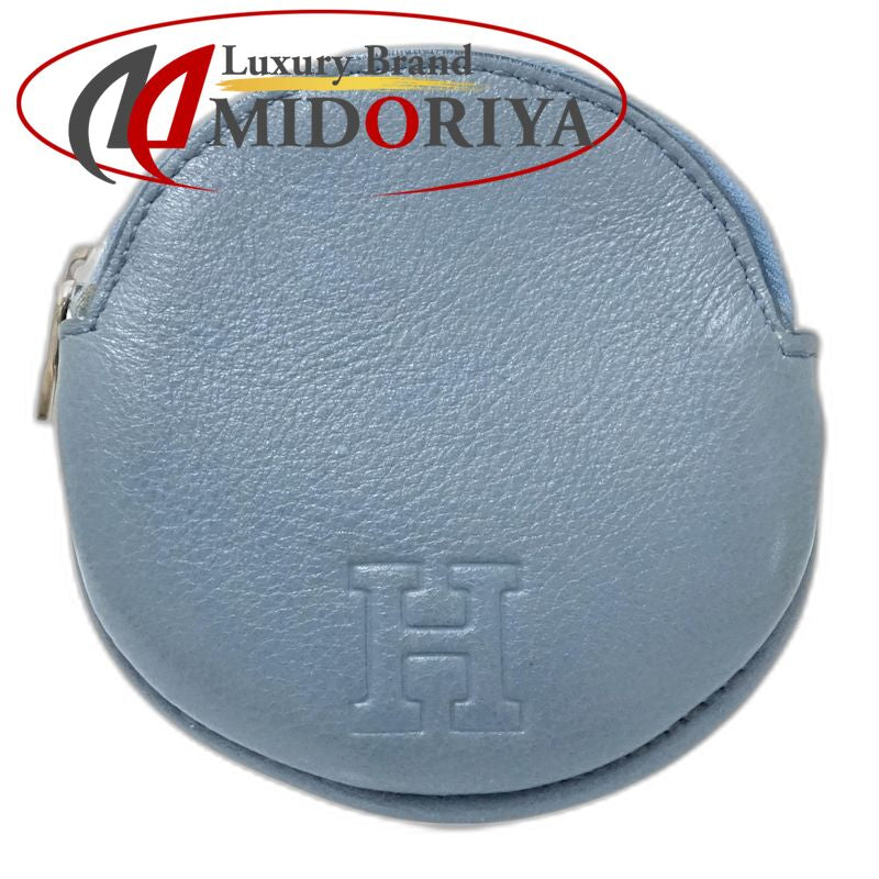 【中古】HIROFU ヒロフ コインケース レザー ライトブルー レディース /182028