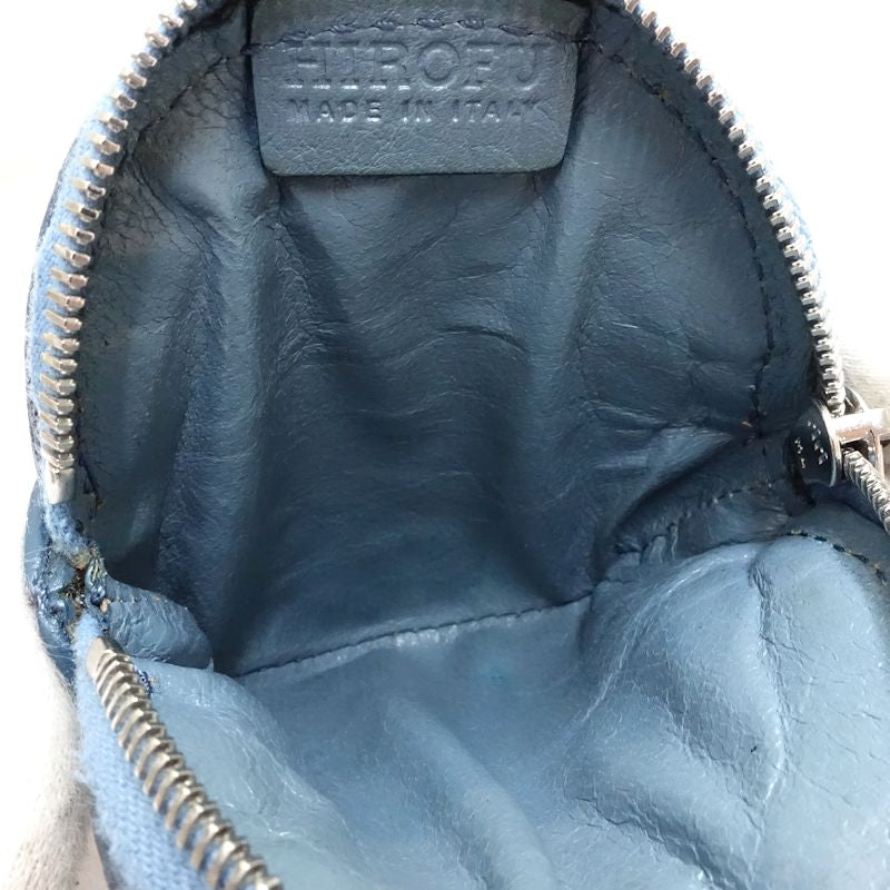 【中古】HIROFU ヒロフ コインケース レザー ライトブルー レディース /182028