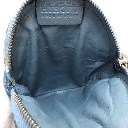 【中古】HIROFU ヒロフ コインケース レザー ライトブルー レディース /182028