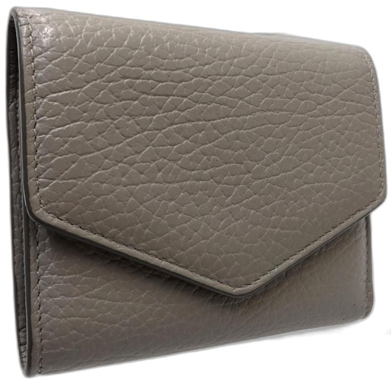 【中古】Maison Margiela メゾンマルジェラ三つ折り財布 エンベローザ レザー グレー レディース /182029