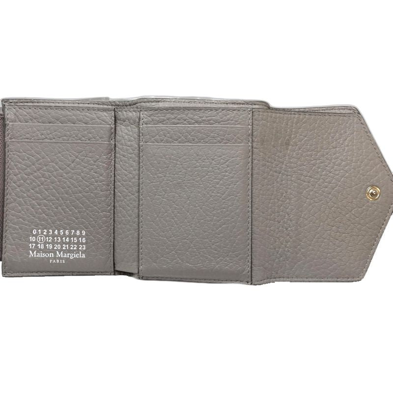 【中古】Maison Margiela メゾンマルジェラ三つ折り財布 エンベローザ レザー グレー レディース /182029