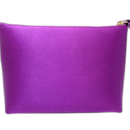 JIMMY CHOO ジミーチュウ ポーチ ライナ RAINA ロゴ サテン パープル レディース/182030【中古】