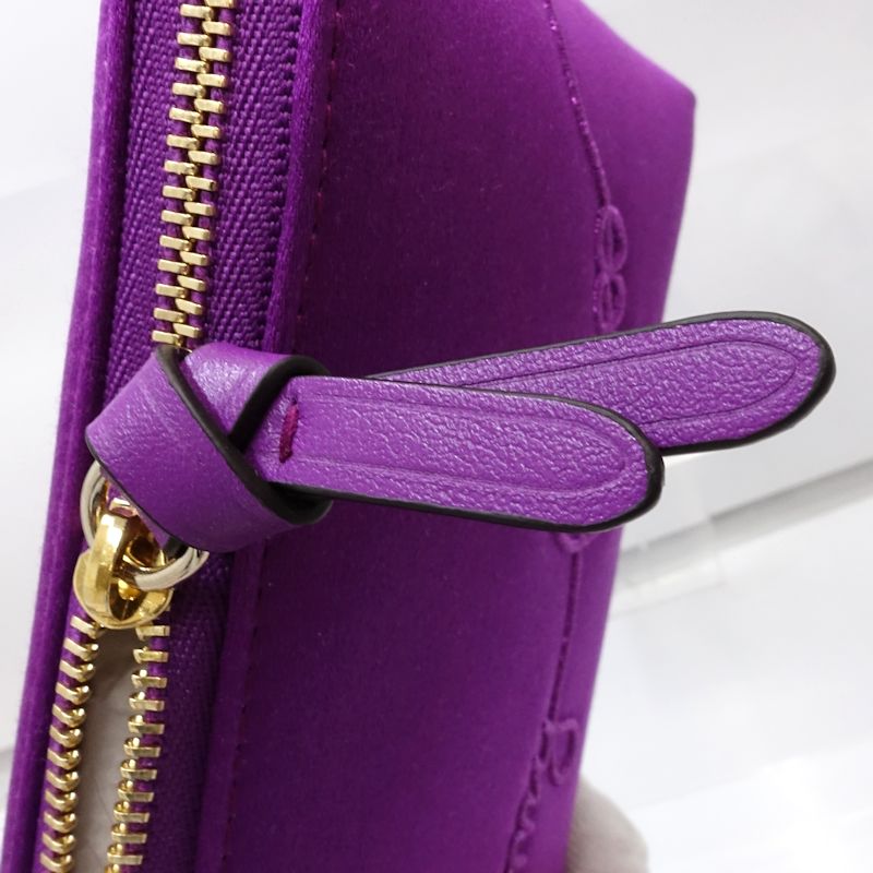 JIMMY CHOO ジミーチュウ ポーチ ライナ RAINA ロゴ サテン パープル レディース/182030【中古】