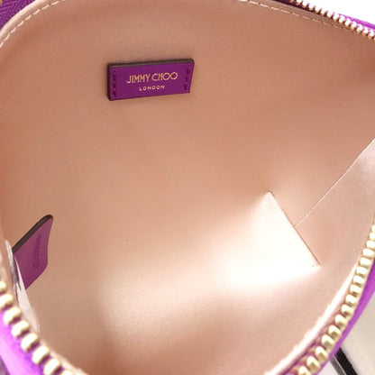 JIMMY CHOO ジミーチュウ ポーチ ライナ RAINA ロゴ サテン パープル レディース/182030【中古】