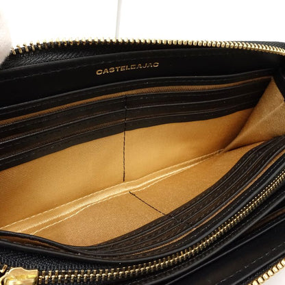 【中古】CASTELBAJAC カステルバジャック長財布 027605 シェスト ラウンドファスナー レザー ブラック マルチカラー レディース /182034