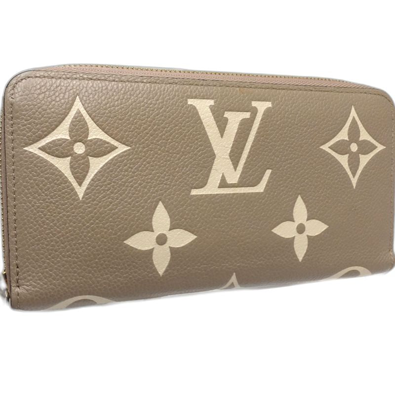 【中古】LOUIS VUITTON ルイヴィトン 長財布 M69794 ジッピーウォレット モノグラム バイカラー アンプラント トゥルトレールクレーム レディース /182047