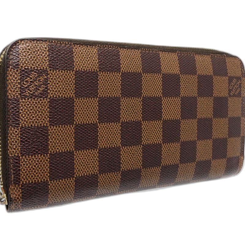 【中古】LOUIS VUITTON ルイヴィトン ダミエ 長財布 N60015 ジッピーウォレット エベヌ レディース /182050