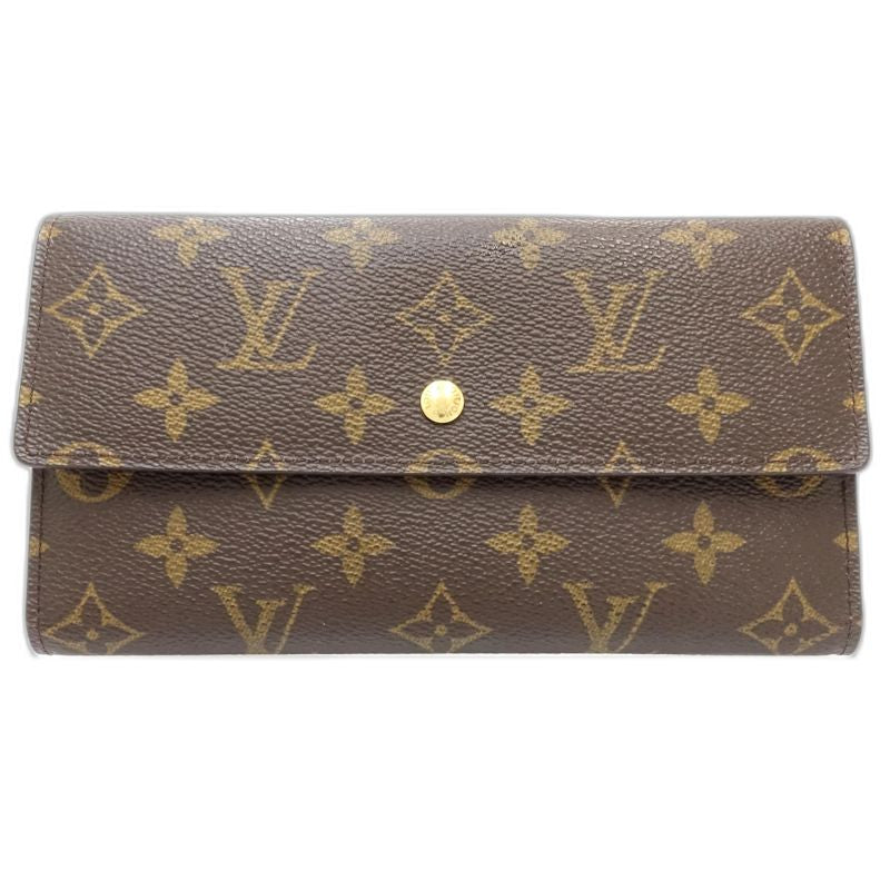 【中古】LOUIS VUITTON ルイヴィトン モノグラム 長財布 M61217 ポルトフォイユ インターナショナル ブラウン レディース /182052
