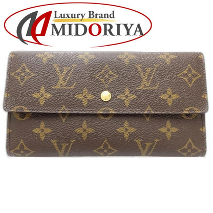 【中古】LOUIS VUITTON ルイヴィトン モノグラム 長財布 M61217 ポルトフォイユ インターナショナル ブラウン レディース /182052