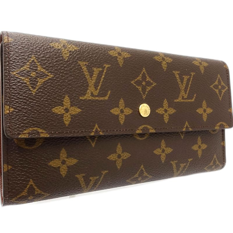 【中古】LOUIS VUITTON ルイヴィトン モノグラム 長財布 M61217 ポルトフォイユ インターナショナル ブラウン レディース /182052