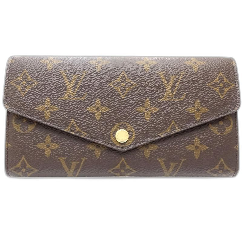 【中古】LOUIS VUITTON ルイヴィトン モノグラム 長財布 M60531 ポルトフォイユ サラ ブラウン レディース /182053
