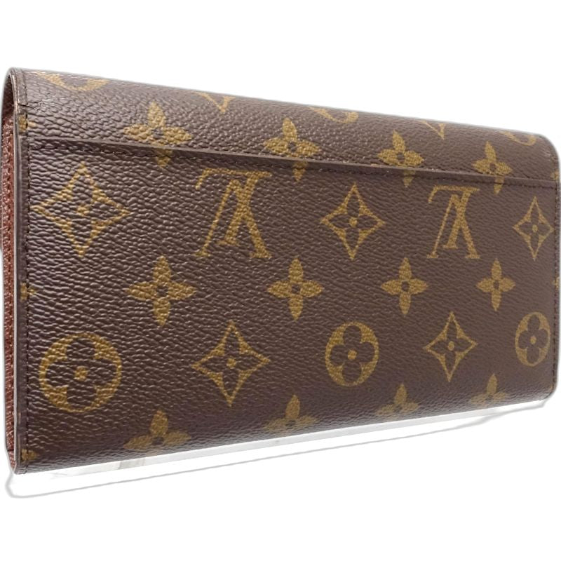 【中古】LOUIS VUITTON ルイヴィトン モノグラム 長財布 M60531 ポルトフォイユ サラ ブラウン レディース /182053