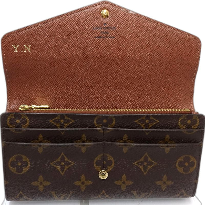 【中古】LOUIS VUITTON ルイヴィトン モノグラム 長財布 M60531 ポルトフォイユ サラ ブラウン レディース /182053