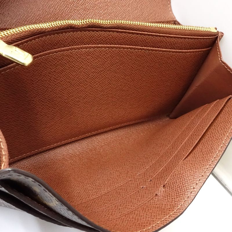 【中古】LOUIS VUITTON ルイヴィトン モノグラム 長財布 M60531 ポルトフォイユ サラ ブラウン レディース /182053