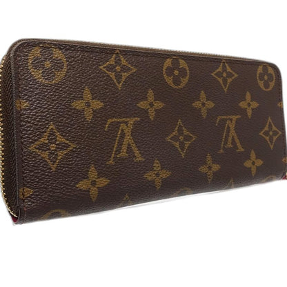 【中古】LOUIS VUITTON ルイヴィトン モノグラム 長財布 M60742 ポルトフォイユ クレマンス ブラウン レディース /182054