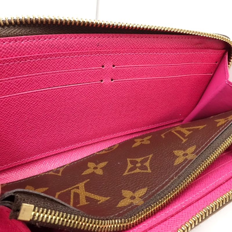 【中古】LOUIS VUITTON ルイヴィトン モノグラム 長財布 M60742 ポルトフォイユ クレマンス ブラウン レディース /182054