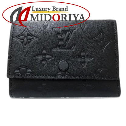 【中古】LOUIS VUITTON ルイヴィトン 三つ折り財布 M12635 ヴィクターウォレット モノグラム シャドウ ノワール レディース /182055