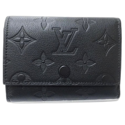 【中古】LOUIS VUITTON ルイヴィトン 三つ折り財布 M12635 ヴィクターウォレット モノグラム シャドウ ノワール レディース /182055