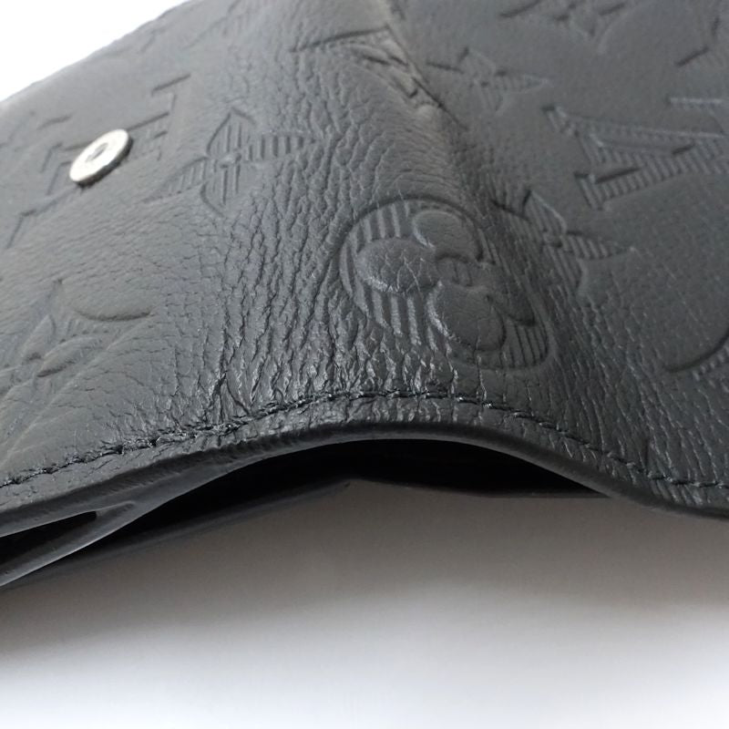 【中古】LOUIS VUITTON ルイヴィトン 三つ折り財布 M12635 ヴィクターウォレット モノグラム シャドウ ノワール レディース /182055