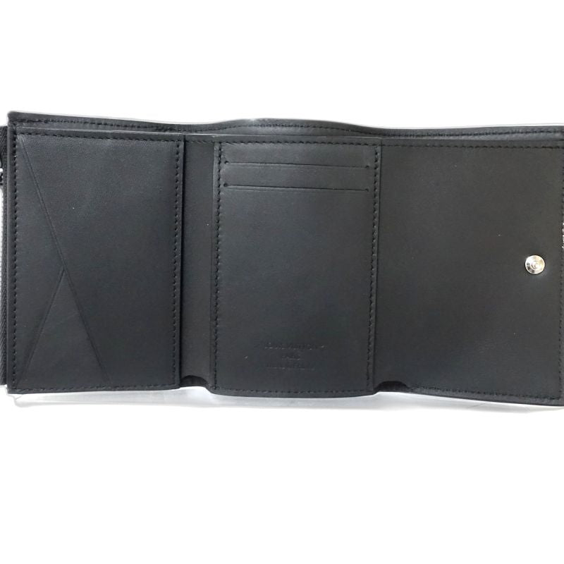 【中古】LOUIS VUITTON ルイヴィトン 三つ折り財布 M12635 ヴィクターウォレット モノグラム シャドウ ノワール レディース /182055