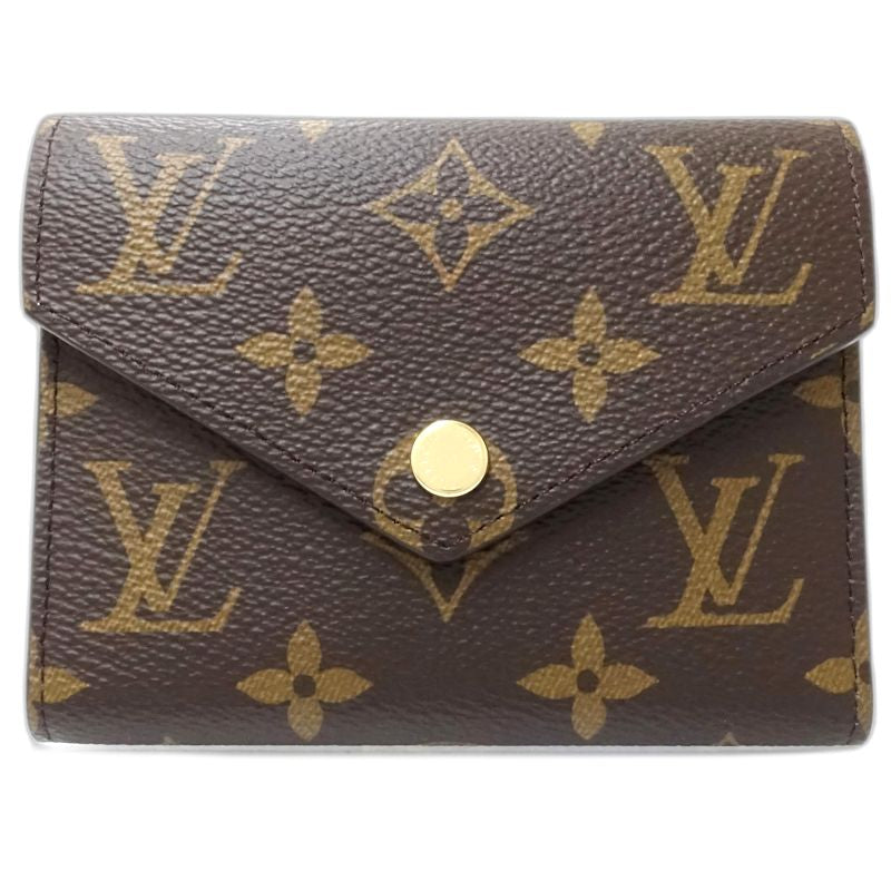 【中古】LOUIS VUITTON ルイヴィトン モノグラム 三つ折り財布 M62472 ポルトフォイユ ヴィクトリーヌ ブラウン レディース /182060