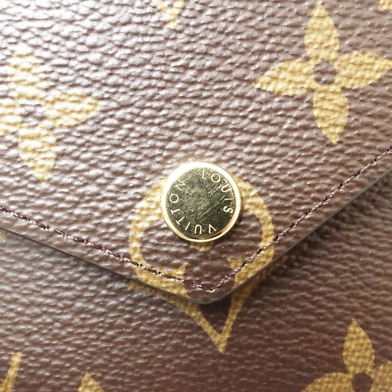 【中古】LOUIS VUITTON ルイヴィトン モノグラム 三つ折り財布 M62472 ポルトフォイユ ヴィクトリーヌ ブラウン レディース /182060
