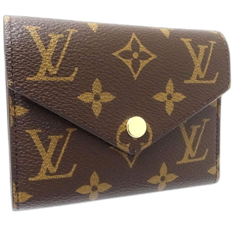 【中古】LOUIS VUITTON ルイヴィトン モノグラム 三つ折り財布 M62472 ポルトフォイユ ヴィクトリーヌ ブラウン レディース /182060
