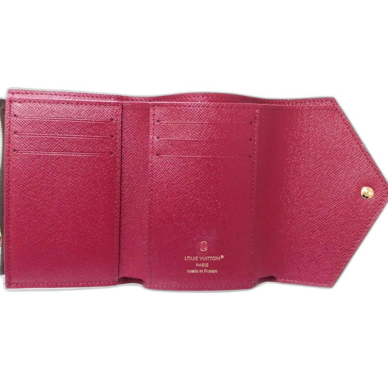 【中古】LOUIS VUITTON ルイヴィトン モノグラム 三つ折り財布 M62472 ポルトフォイユ ヴィクトリーヌ ブラウン レディース /182060