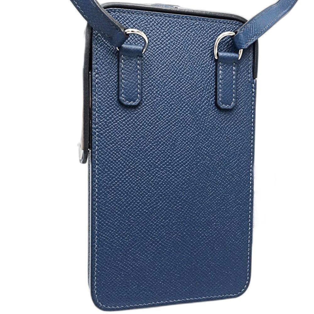 HERMES エルメス アカボックス WNN005 ポシェット レザー ブルードプリュス レディース/188592【中古】