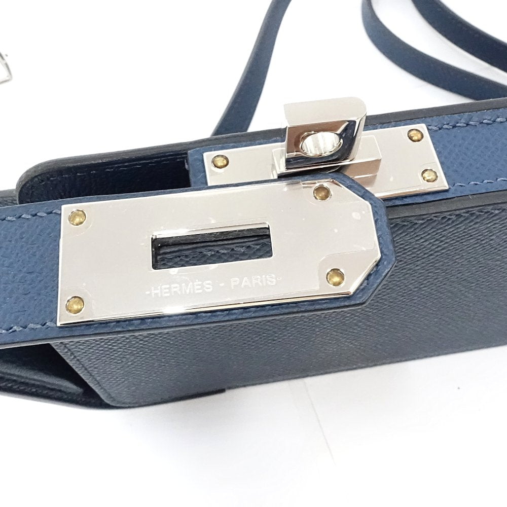 HERMES エルメス アカボックス WNN005 ポシェット レザー ブルードプリュス レディース/188592【中古】