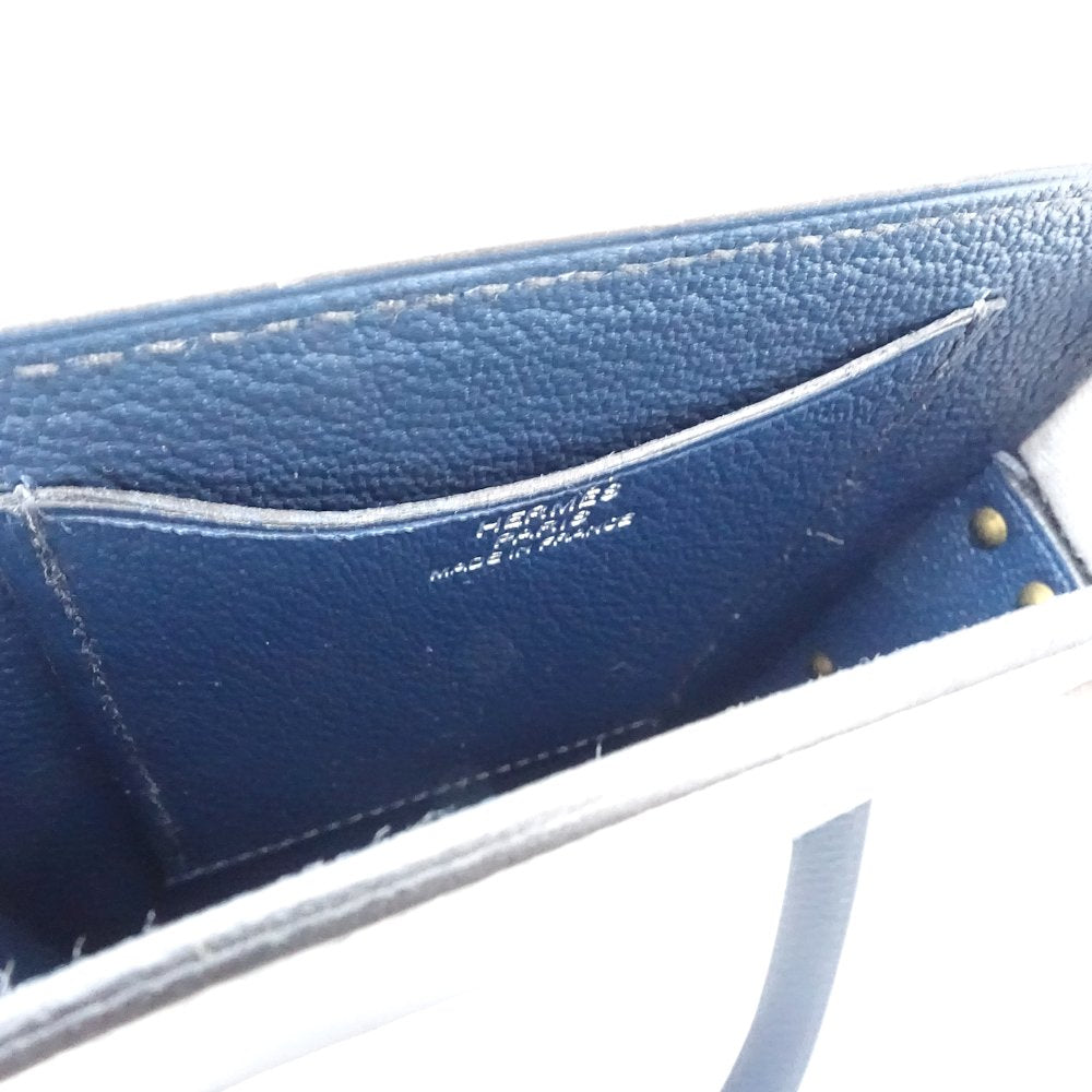 HERMES エルメス アカボックス WNN005 ポシェット レザー ブルードプリュス レディース/188592【中古】