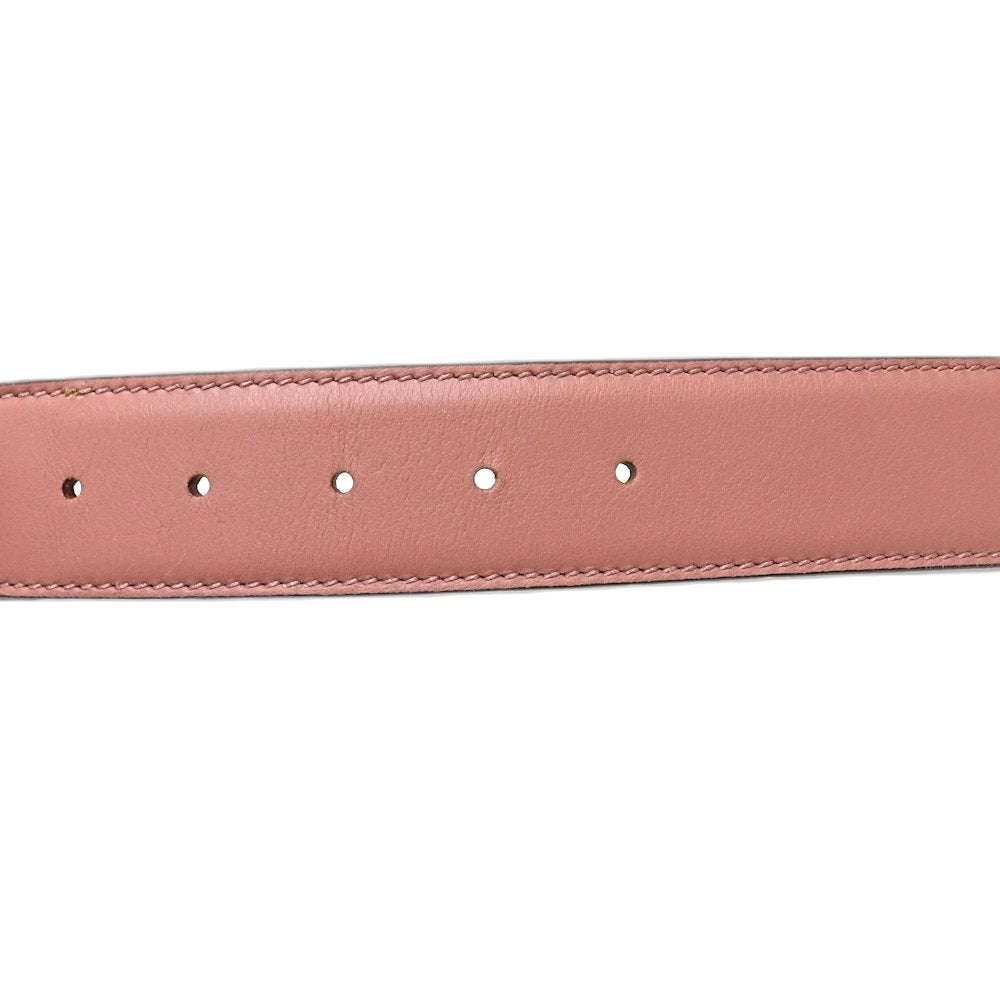 GUCCI グッチ ベルト インターロッキングG 114876 85･34 レザー ピンク グレー レディース/188651【中古】