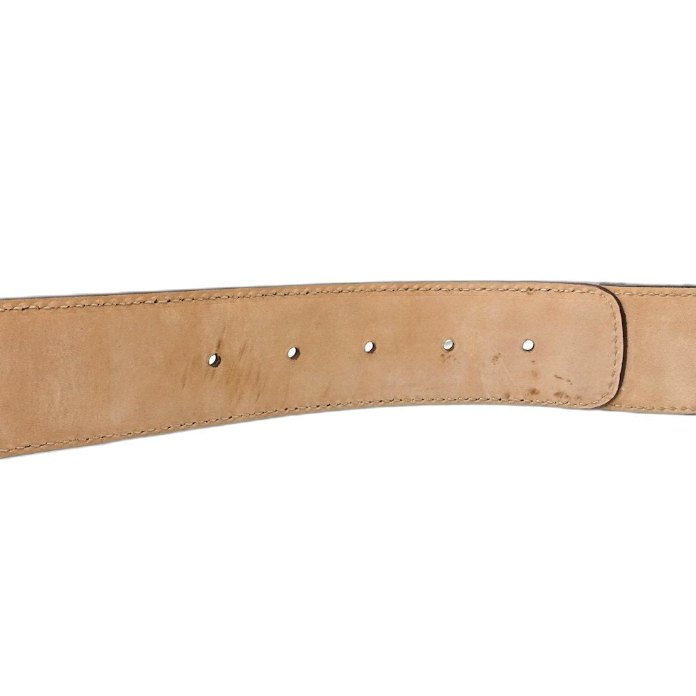 GUCCI グッチ ベルト インターロッキングG 114876 85･34 レザー ピンク グレー レディース/188651【中古】