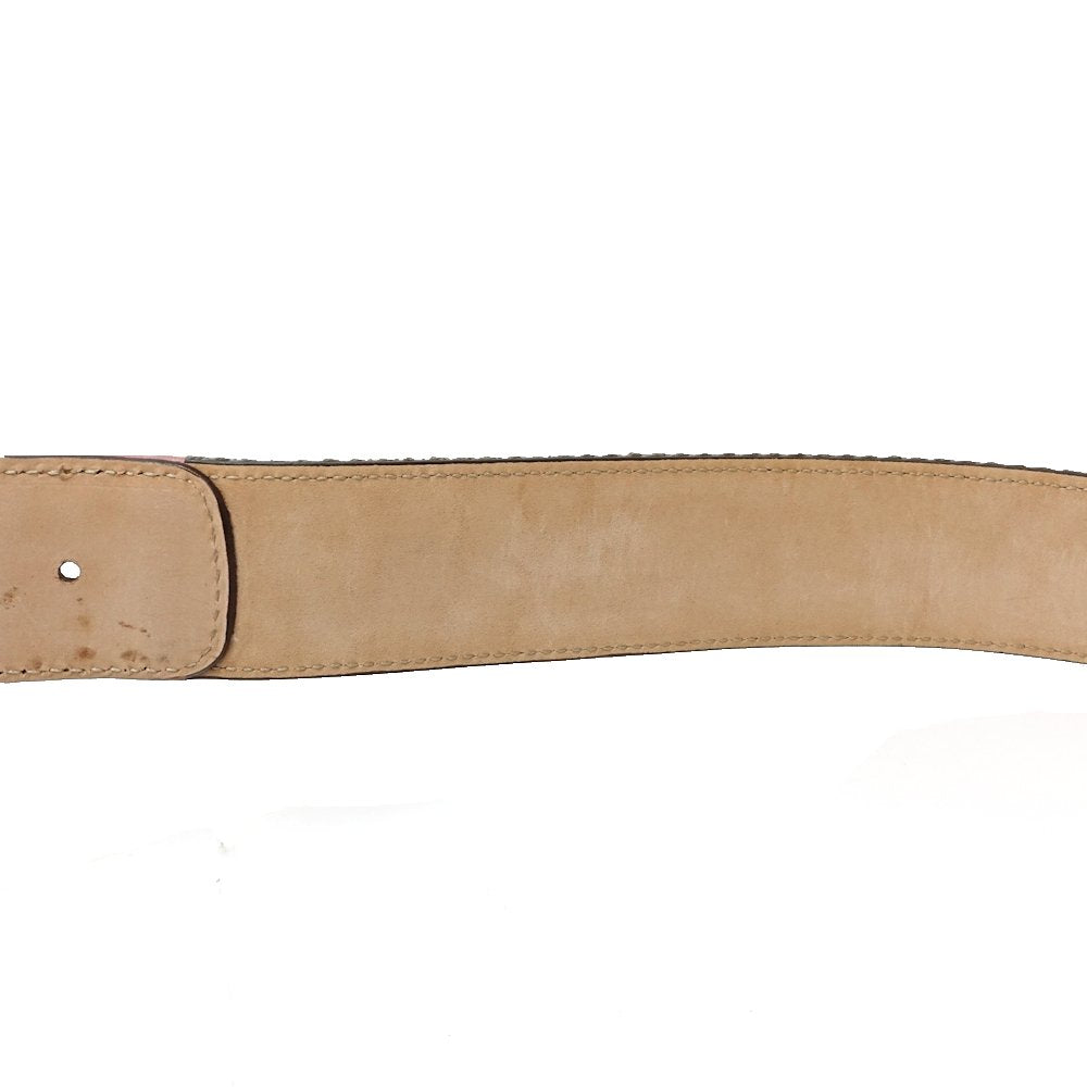 GUCCI グッチ ベルト インターロッキングG 114876 85･34 レザー ピンク グレー レディース/188651【中古】