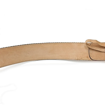 GUCCI グッチ ベルト インターロッキングG 114876 85･34 レザー ピンク グレー レディース/188651【中古】