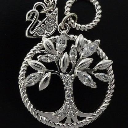スワロフスキー SWAROVSKI シンボリックツリーオブライフ ネックレス 5521463 クリスタル Symbolic Tree of Life シルバーメッキ / 199425【中古】【BJ】