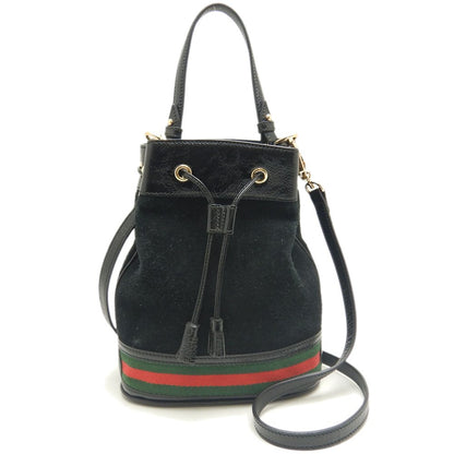 GUCCI グッチ スモールバケットバッグ 550621 ショルダーバッグ 2WAY オフィディア スエードxパテントレザー ブラック レディース/250612【中古】