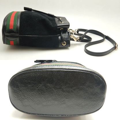 GUCCI グッチ スモールバケットバッグ 550621 ショルダーバッグ 2WAY オフィディア スエードxパテントレザー ブラック レディース/250612【中古】