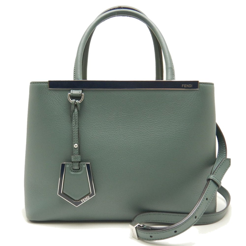 FENDI フェンディ プチトゥージュール 8BH253 ハンドバッグ 2WAY レザー カーキ イエロー/252437【中古】
