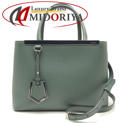 FENDI フェンディ プチトゥージュール 8BH253 ハンドバッグ 2WAY レザー カーキ イエロー/252437【中古】