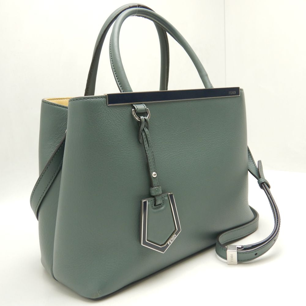 FENDI フェンディ プチトゥージュール 8BH253 ハンドバッグ 2WAY レザー カーキ イエロー/252437【中古】